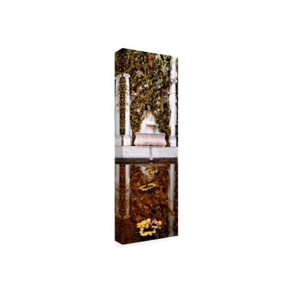 P. Hugonnard 'Made In Spain 2 Fountain In The Gardens Of Real Alcazar With Fall Colors' Canvas,16x47